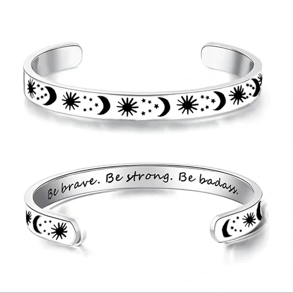 NWOT Sun & Moon C-Shaped Bangle - Picture 2 of 3